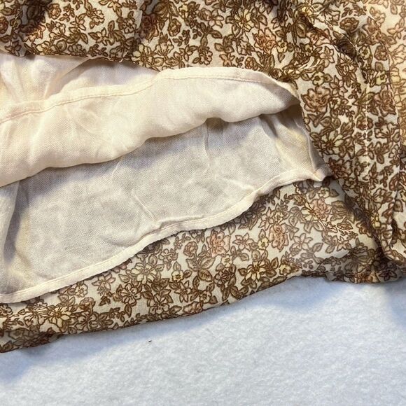 Free People Womens Beige Pennie Floral Ruffle Long Sleeve Mini Dress Size S - Picture 9 of 14